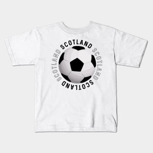 Black and White Scotland Football Design Kids T-Shirt